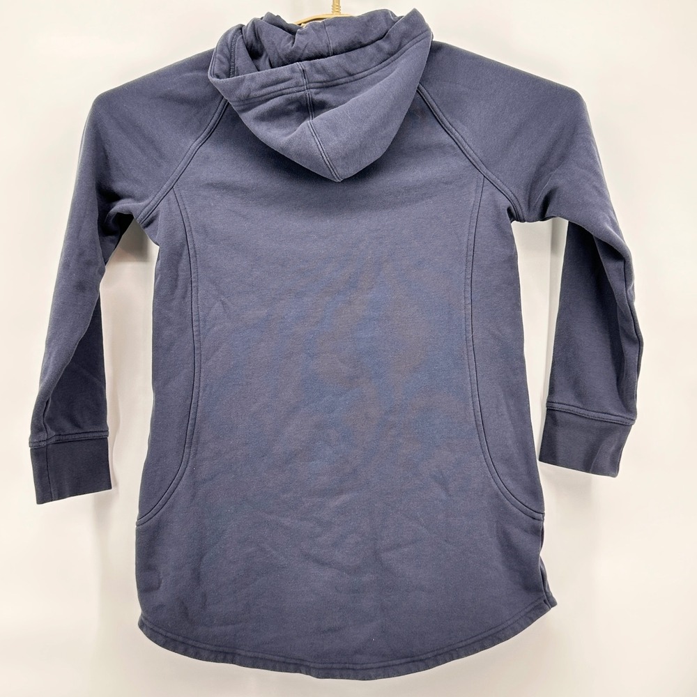 L.L.Bean Womens Size S Blue Fleece Lined Hooded Sweatshirt Navy Blue - Picture 3 of 9